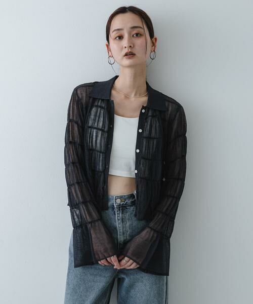 SENSE OF PLACE by URBAN RESEARCH / センスオブプレイス バイ アーバンリサーチ カーディガン・ボレロ | 『洗濯可』シャーリングエリツキニットカーディガン | 詳細9