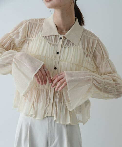 SENSE OF PLACE by URBAN RESEARCH / センスオブプレイス バイ アーバンリサーチ カーディガン・ボレロ | 『洗濯可』シャーリングエリツキニットカーディガン | 詳細18