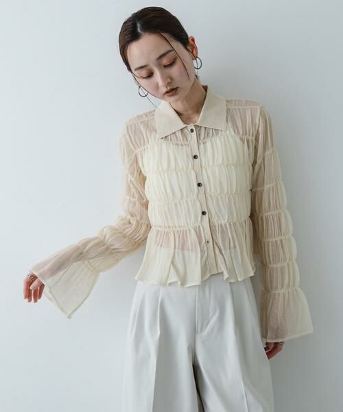 SENSE OF PLACE by URBAN RESEARCH / センスオブプレイス バイ アーバンリサーチ カーディガン・ボレロ | 『洗濯可』シャーリングエリツキニットカーディガン | 詳細20