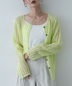 SENSE OF PLACE by URBAN RESEARCH / センスオブプレイス バイ アーバンリサーチ カーディガン・ボレロ | 『洗濯可』スカラップレースアミカーディガン