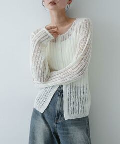 SENSE OF PLACE by URBAN RESEARCH / センスオブプレイス バイ アーバンリサーチ カーディガン・ボレロ | 『洗濯可』スカラップレースアミカーディガン