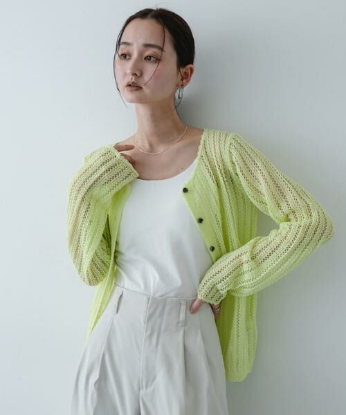 SENSE OF PLACE by URBAN RESEARCH / センスオブプレイス バイ アーバンリサーチ カーディガン・ボレロ | 『洗濯可』スカラップレースアミカーディガン | 詳細1