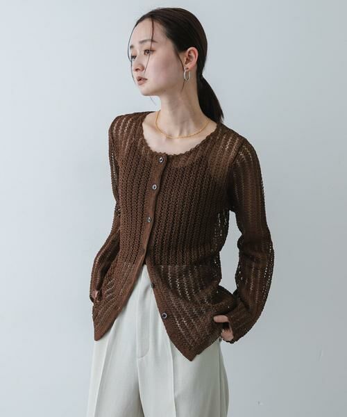SENSE OF PLACE by URBAN RESEARCH / センスオブプレイス バイ アーバンリサーチ カーディガン・ボレロ | 『洗濯可』スカラップレースアミカーディガン | 詳細8