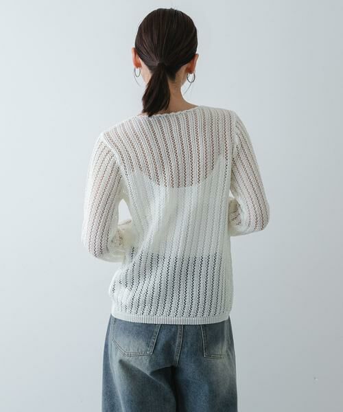 SENSE OF PLACE by URBAN RESEARCH / センスオブプレイス バイ アーバンリサーチ カーディガン・ボレロ | 『洗濯可』スカラップレースアミカーディガン | 詳細20