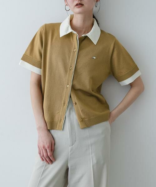 SENSE OF PLACE by URBAN RESEARCH / センスオブプレイス バイ アーバンリサーチ カーディガン・ボレロ | 『洗濯可』シャツドッキングカーディガン（キャメル）
