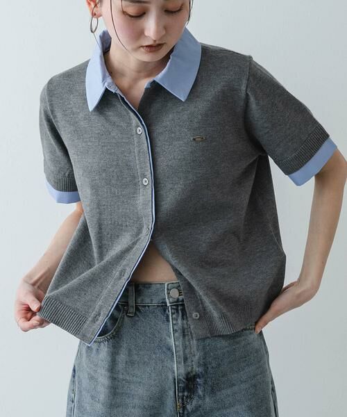 SENSE OF PLACE by URBAN RESEARCH / センスオブプレイス バイ アーバンリサーチ カーディガン・ボレロ | 『洗濯可』シャツドッキングカーディガン（グレー）