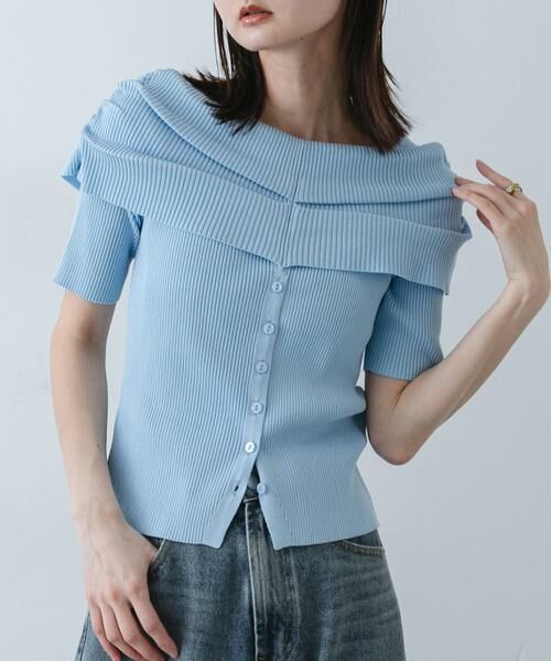 SENSE OF PLACE by URBAN RESEARCH / センスオブプレイス バイ アーバンリサーチ ニット・セーター | 『洗濯可』オフショルリブセーター(半袖) | 詳細1