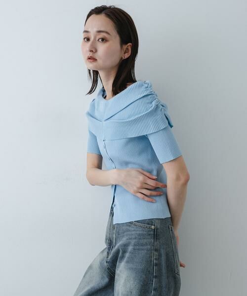 SENSE OF PLACE by URBAN RESEARCH / センスオブプレイス バイ アーバンリサーチ ニット・セーター | 『洗濯可』オフショルリブセーター(半袖) | 詳細2