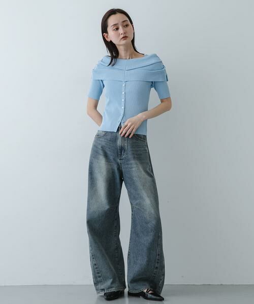 SENSE OF PLACE by URBAN RESEARCH / センスオブプレイス バイ アーバンリサーチ ニット・セーター | 『洗濯可』オフショルリブセーター(半袖) | 詳細4