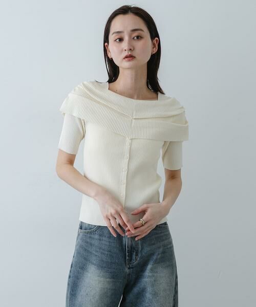 SENSE OF PLACE by URBAN RESEARCH / センスオブプレイス バイ アーバンリサーチ ニット・セーター | 『洗濯可』オフショルリブセーター(半袖) | 詳細18