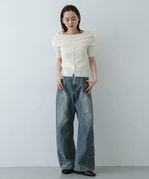SENSE OF PLACE by URBAN RESEARCH / センスオブプレイス バイ アーバンリサーチ ニット・セーター | 『洗濯可』オフショルリブセーター(半袖) | 詳細20