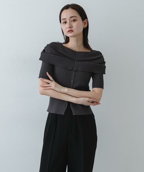 SENSE OF PLACE by URBAN RESEARCH / センスオブプレイス バイ アーバンリサーチ ニット・セーター | 『洗濯可』オフショルリブセーター(半袖) | 詳細24