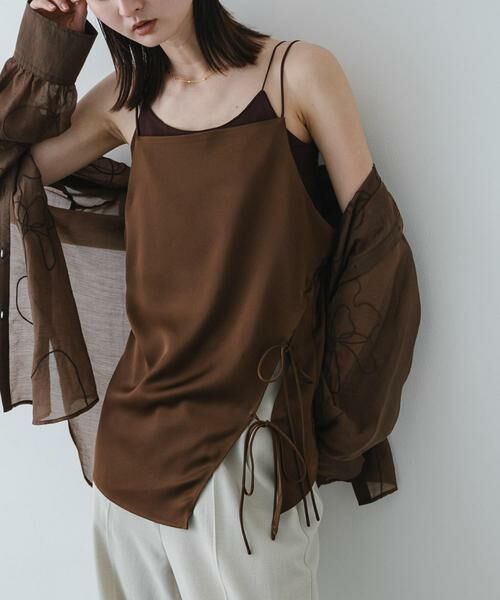 SENSE OF PLACE by URBAN RESEARCH / センスオブプレイス バイ アーバンリサーチ キャミソール・チューブトップ | アシメリボンキャミソール（ブラウン）