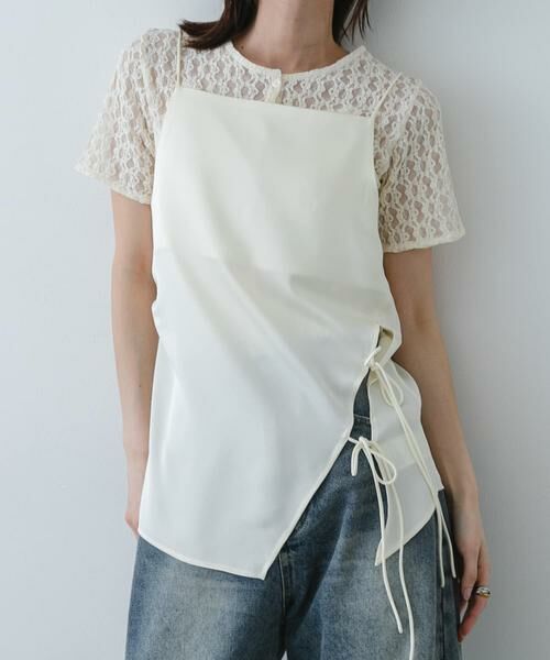 SENSE OF PLACE by URBAN RESEARCH / センスオブプレイス バイ アーバンリサーチ キャミソール・チューブトップ | アシメリボンキャミソール（アイボリー）