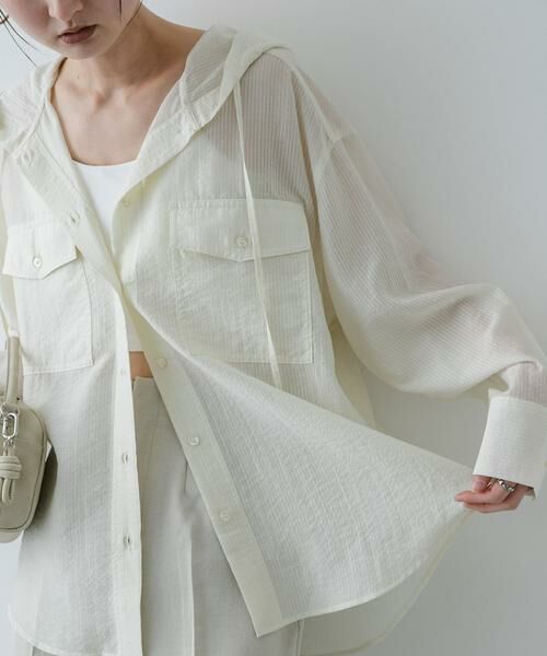 SENSE OF PLACE by URBAN RESEARCH / センスオブプレイス バイ アーバンリサーチ シャツ・ブラウス | シアーフーディシャツ | 詳細1