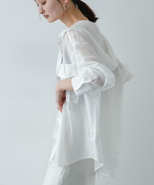 SENSE OF PLACE by URBAN RESEARCH / センスオブプレイス バイ アーバンリサーチ シャツ・ブラウス | シアーフーディシャツ | 詳細16