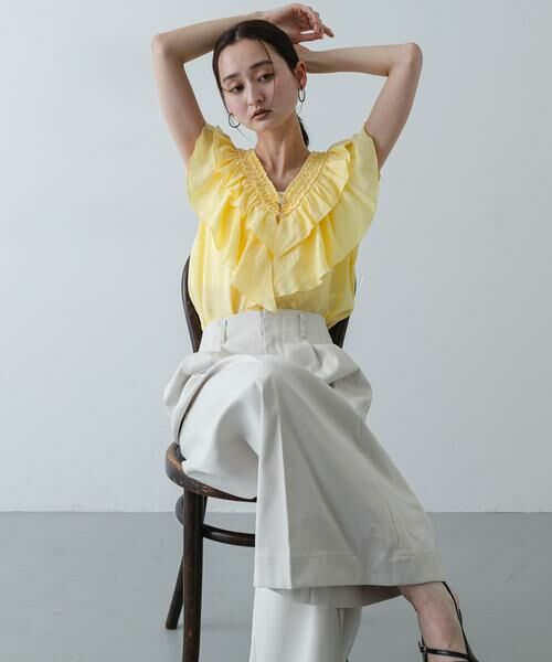 SENSE OF PLACE by URBAN RESEARCH / センスオブプレイス バイ アーバンリサーチ シャツ・ブラウス | ヨウリュウフリルブラウス（イエロー）