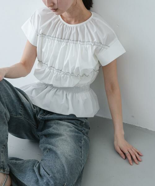 SENSE OF PLACE by URBAN RESEARCH / センスオブプレイス バイ アーバンリサーチ シャツ・ブラウス | ロールアップシャーリングブラウス（オフホワイト）