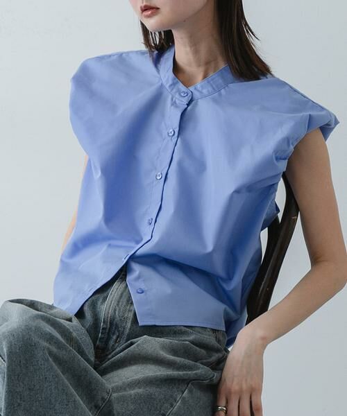 SENSE OF PLACE by URBAN RESEARCH / センスオブプレイス バイ アーバンリサーチ シャツ・ブラウス | ブロードパフショルダーブラウス（ブルー）