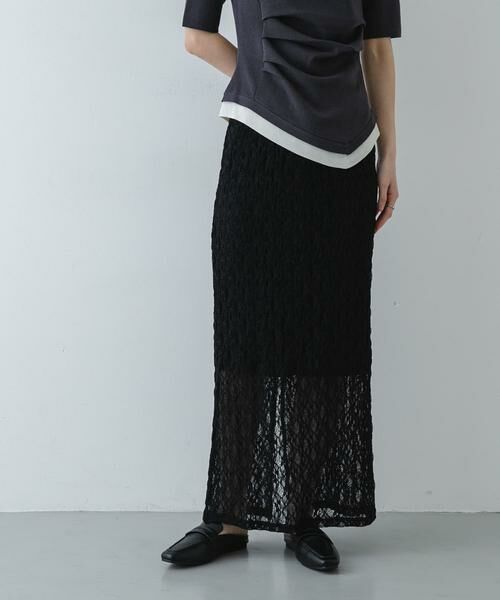 SENSE OF PLACE by URBAN RESEARCH / センスオブプレイス バイ アーバンリサーチ スカート | レースナロースカート（ブラック）