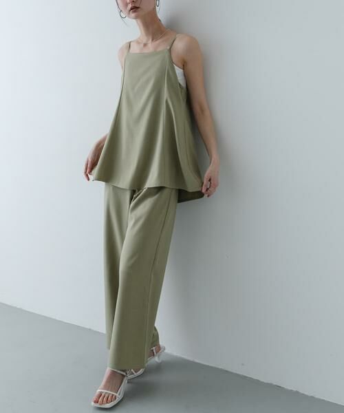 SENSE OF PLACE by URBAN RESEARCH / センスオブプレイス バイ アーバンリサーチ サロペット・オールインワン | フレアキャミドッキングオールインワン（ベージュ）