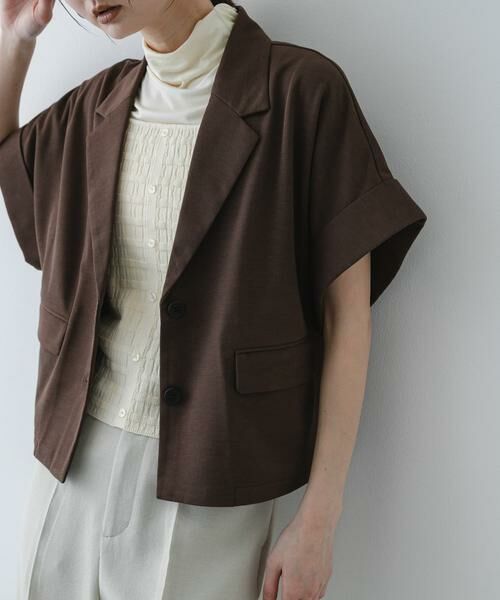 SENSE OF PLACE by URBAN RESEARCH / センスオブプレイス バイ アーバンリサーチ その他アウター | ミラノクロップドジャケット（ブラウン）