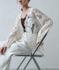 SENSE OF PLACE by URBAN RESEARCH / センスオブプレイス バイ アーバンリサーチ ノーカラージャケット | ノーカラーレースジャケット