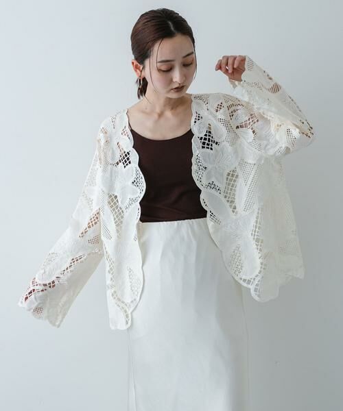 SENSE OF PLACE by URBAN RESEARCH / センスオブプレイス バイ アーバンリサーチ ノーカラージャケット | ノーカラーレースジャケット | 詳細3