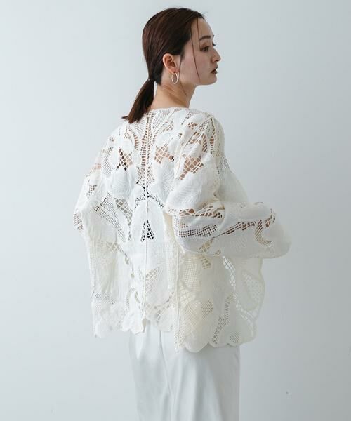 SENSE OF PLACE by URBAN RESEARCH / センスオブプレイス バイ アーバンリサーチ ノーカラージャケット | ノーカラーレースジャケット | 詳細4