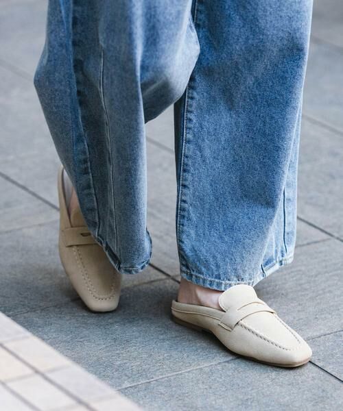 SENSE OF PLACE by URBAN RESEARCH / センスオブプレイス バイ アーバンリサーチ フラットシューズ | スクエアトゥローファーミュール（ベージュ）