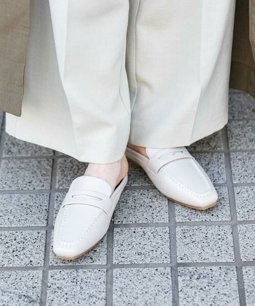 SENSE OF PLACE by URBAN RESEARCH / センスオブプレイス バイ アーバンリサーチ フラットシューズ | スクエアトゥローファーミュール（ライトベージュ）