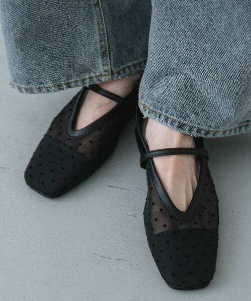 SENSE OF PLACE by URBAN RESEARCH / センスオブプレイス バイ アーバンリサーチ パンプス | シアードットフラットパンプス（ブラック）