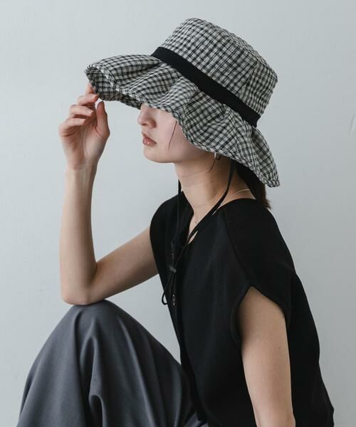 SENSE OF PLACE by URBAN RESEARCH / センスオブプレイス バイ アーバンリサーチ ハット | ジュートライクフリルハット（ブラック系その他）