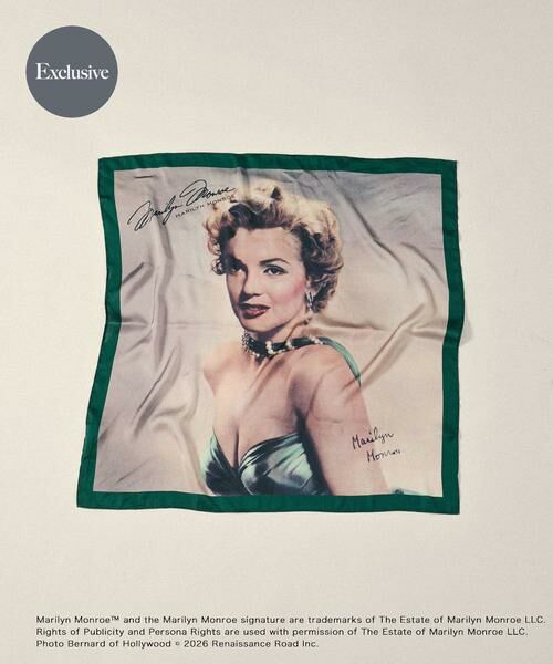 SENSE OF PLACE by URBAN RESEARCH / センスオブプレイス バイ アーバンリサーチ バンダナ・スカーフ | 『別注』MARILYNMONROE×SENSE OF PLACE　プリントスカーフ（グリーン）