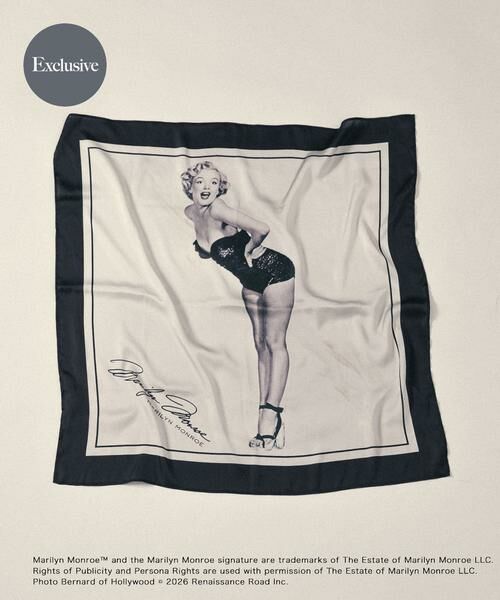 SENSE OF PLACE by URBAN RESEARCH / センスオブプレイス バイ アーバンリサーチ バンダナ・スカーフ | 『別注』MARILYNMONROE×SENSE OF PLACE　プリントスカーフ（ブラック）