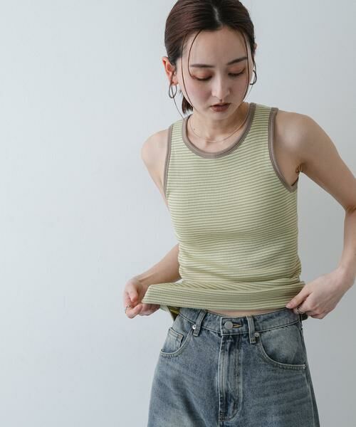 SENSE OF PLACE by URBAN RESEARCH / センスオブプレイス バイ アーバンリサーチ タンクトップ | 『別注』Healthknit×SENSE OF PLACE ボーダータンクトップ | 詳細1