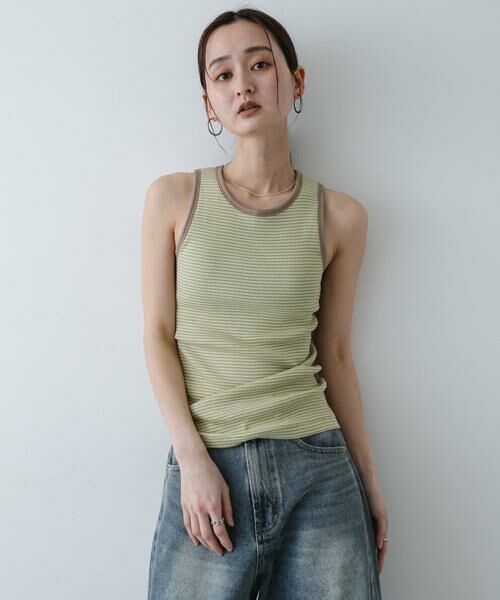 SENSE OF PLACE by URBAN RESEARCH / センスオブプレイス バイ アーバンリサーチ タンクトップ | 『別注』Healthknit×SENSE OF PLACE ボーダータンクトップ | 詳細2