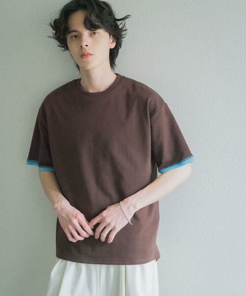 SENSE OF PLACE by URBAN RESEARCH / センスオブプレイス バイ アーバンリサーチ Tシャツ | ダブルフェイス裏毛ショートスリーブTシャツ（ブラウン）