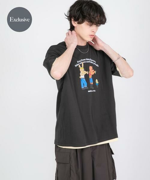 SENSE OF PLACE by URBAN RESEARCH / センスオブプレイス バイ アーバンリサーチ Tシャツ | 『別注』OATSIDE×SENSE OF PLACE　グラフィックTシャツA（チャコールグレー）