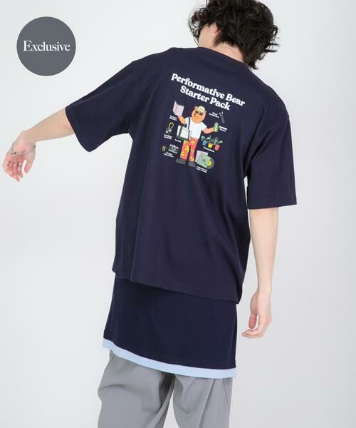 SENSE OF PLACE by URBAN RESEARCH / センスオブプレイス バイ アーバンリサーチ Tシャツ | 『別注』OATSIDE×SENSE OF PLACE　グラフィックTシャツB（ネイビー）