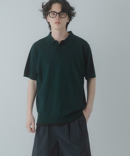 SENSE OF PLACE by URBAN RESEARCH / センスオブプレイス バイ アーバンリサーチ ニット・セーター | 『洗濯可』ストレッチニットポロショートスリーブTシャツ | 詳細11