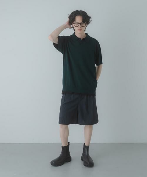 SENSE OF PLACE by URBAN RESEARCH / センスオブプレイス バイ アーバンリサーチ ニット・セーター | 『洗濯可』ストレッチニットポロショートスリーブTシャツ | 詳細14