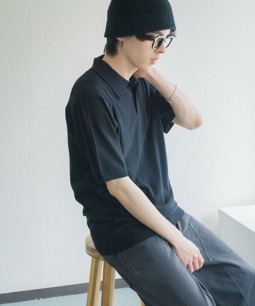 SENSE OF PLACE by URBAN RESEARCH / センスオブプレイス バイ アーバンリサーチ ニット・セーター | 『洗濯可』ストレッチニットポロショートスリーブTシャツ | 詳細23