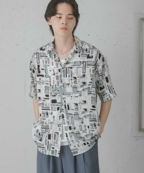 SENSE OF PLACE by URBAN RESEARCH / センスオブプレイス バイ アーバンリサーチ シャツ・ブラウス | アソートパターンレギュラーカラーショートスリーブシャツ（ホワイト）