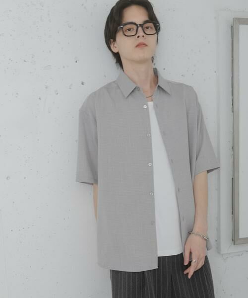 SENSE OF PLACE by URBAN RESEARCH / センスオブプレイス バイ アーバンリサーチ シャツ・ブラウス | メランジレギュラーカラーショートスリーブシャツ（グレー）