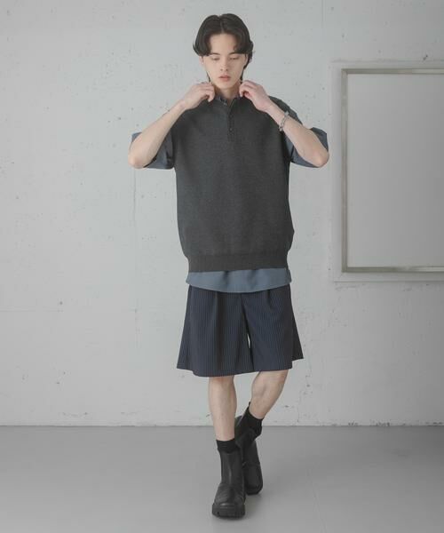 SENSE OF PLACE by URBAN RESEARCH / センスオブプレイス バイ アーバンリサーチ ショート・ハーフ・半端丈パンツ | ピンストライプワイドバギーショーツ | 詳細7