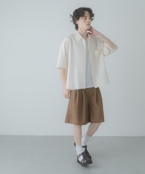 SENSE OF PLACE by URBAN RESEARCH / センスオブプレイス バイ アーバンリサーチ ショート・ハーフ・半端丈パンツ | ピンストライプワイドバギーショーツ | 詳細30