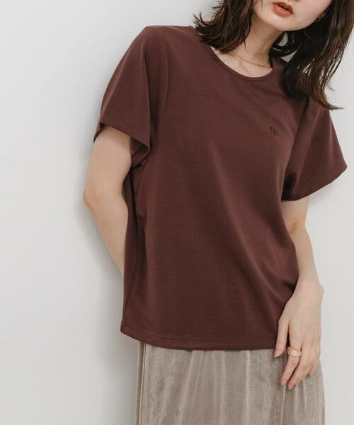 SENSE OF PLACE by URBAN RESEARCH / センスオブプレイス バイ アーバンリサーチ Tシャツ | 汗ジミ防止コクーンスリーブクルーネックTシャツ（ブラウン）
