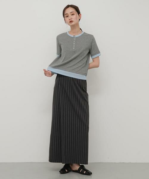 SENSE OF PLACE by URBAN RESEARCH / センスオブプレイス バイ アーバンリサーチ Tシャツ | ヘンリーネックレイヤードトップ(半袖) | 詳細10