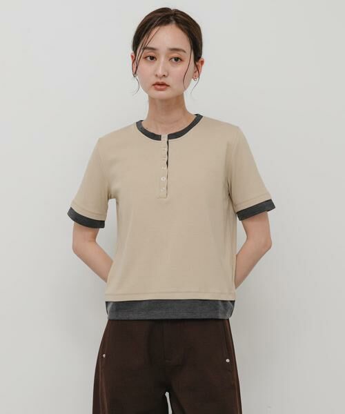 SENSE OF PLACE by URBAN RESEARCH / センスオブプレイス バイ アーバンリサーチ Tシャツ | ヘンリーネックレイヤードトップ(半袖) | 詳細17